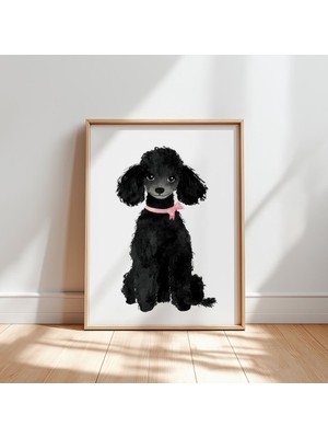 Ninastore Siyah Kaniş Çocuk Odası Duvar Sanatı – Sevimli Köpek Baskısı Bebek Odası Için Dijital Köpek Posteri