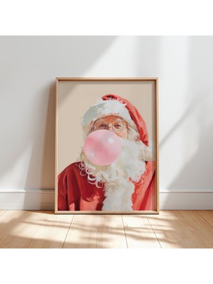 Ninastore Noel Baba'nın Balon Üflemesi Temalı Sanat Baskısı: Neşeli Noel Duvar Dekoru (Yazdırılabilir Dijital