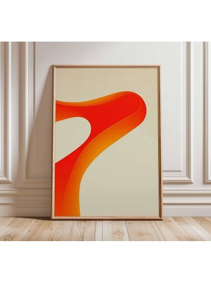 Ninastore Retro Soyut Duvar Sanatı | Orta Çağ Modern Baskı | Turuncu Minimalist Poster | Geometrik Sanat Dekor