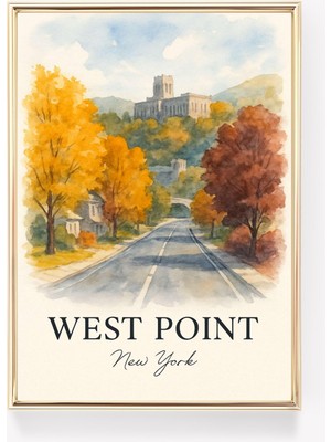 Ninastore West Point Vintage Seyahat Posteri New York Duvar Sanatı Retro Baskı Seyahat Hediyesi Abd Dekorasyon