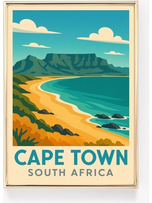 Ninastore Cape Town Seyahat Posteri Güney Afrika Duvar Sanatı Vintage Baskı Afrika Dekorasyonu Cape Town Hediy