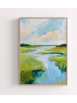 Ninastore Carolina Lowcountry Bataklık Alanı Baskısı: Sahil Evi Dekorasyonu (Dijital Indirme)