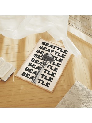 Ninastore Seattle Seyahat Baskısı | Dijital Sanat Indirme | Seattle Uzay Iğnesi Seyahat Sergisi Baskısı | Şık