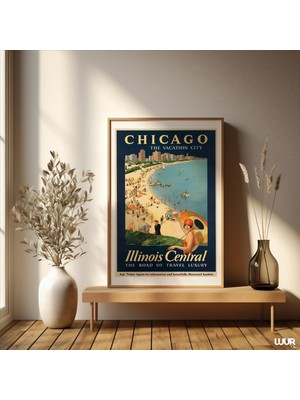 Ninastore Chicago Duvar Sanatı Vintage Soyut Yağlı Boya Tablo Posteri Yüksek Kalitede Yazdırılabilir Chicago S