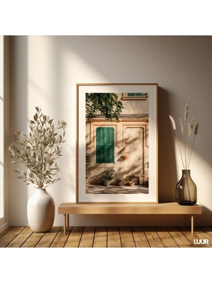 Ninastore Boho Duvar Sanatı Yazdırılabilir Yeşil Pencere Posteri Manzara Duvar Sanatı Oturma Odası Dekorasyonu