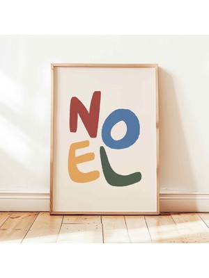 Ninastore Noel Baskılı Renkli Noel Posteri Modern Noel Tatili Duvar Dekoru Çerçevesiz
