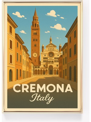Ninastore Vintage Cremona Italya Posteri Baskı Duvar Sanatı Dekorasyonu Seyahat Sanatı Kanvas Baskı