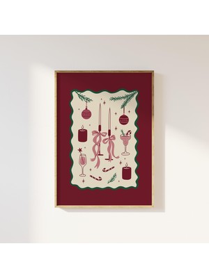 Ninastore Vintage Noel Duvar Sanatı Dijital Indirme Tatil Baskısı Şenlikli Parti Baskısı Retro Noel Dekorasyon