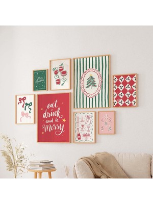 Ninastore Neşeli Noel Duvar Galerisi Dijital Sanat Indirme 10 Yazdırılabilir Şık Noel Baskıları Tatil Duvar Sa
