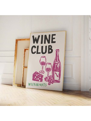 Ninastore Şarap Kulübü Baskısı | Dijital Sanat Indirme | Bar Arabası Dekorasyonu | Şık Mutfak Posteri | Seviml