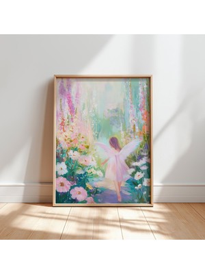 Ninastore Peri Bahçesi Sanat Baskısı: Pastel Çocuk Odası Dekorasyonu (Dijital Indirme)
