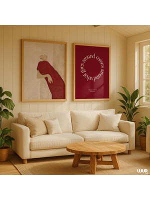 Ninastore 2'li Duvar Sanatı Seti, Yatak Odası Duvar Sanatı, Motivasyonel Duvar Sanatı Baskıları, Kırmızı Minim