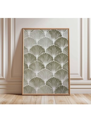 Ninastore Art Deco Duvar Sanatı | Yeşil Yelpaze Desenli Poster | Modern Geometrik Baskı | Vintage Esintili Ev