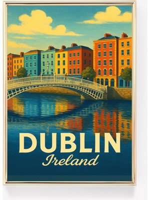 Ninastore Dublin Seyahat Posteri Irlanda Duvar Sanatı Dublin Baskısı Vintage Duvar Dekoru