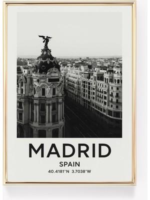 Ninastore Madrid Seyahat Posteri Ispanya Duvar Sanatı Vintage Baskı Madrid Duvar Dekoru Ispanya Hediyesi