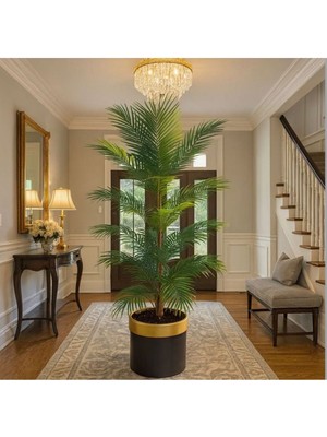 Altun Çiçekcilik Areka 150 cm Yapay Ağaç Lux Metal Saksı Dahil