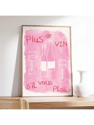 Ninastore Daha Fazla Şarap Lütfen Baskısı | Dijital Sanat Indirme | Şirin Pembe Şarap Baskısı | Kokteyl Barı B