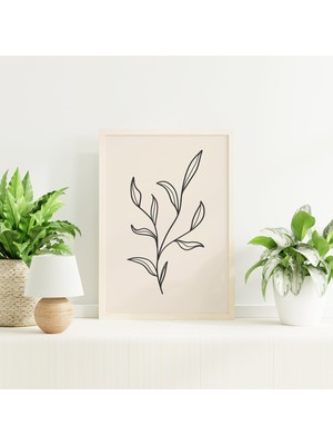 Ninastore Minimalist Çizgili Botanik Galeri Duvar Sanatı Dijital Indirme Siyah Çiçekli Yazdırılabilir Sanat Nö