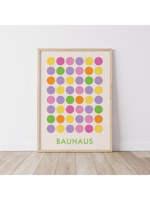 Ninastore Bauhaus Sergisi Baskısı | Dijital Sanat Indirme | Pembe Soyut Vintage Geometrik Baskı Sanatı | Sevim