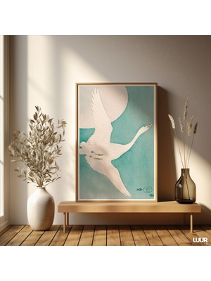 Ninastore Japandi Duvar Sanatı: Yumuşak Mavi Kuş Baskılı Minimalist Ev Dekorasyonu (Dijital Indirme)