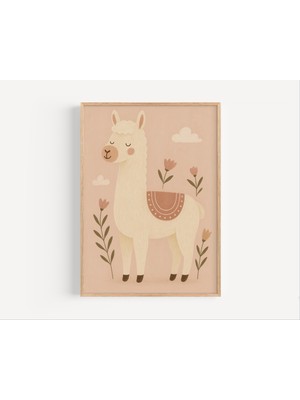 Ninastore Boho Lama Çocuk Odası Baskısı: Pastel Hayvan Duvar Sanatı (Dijital Indirme)