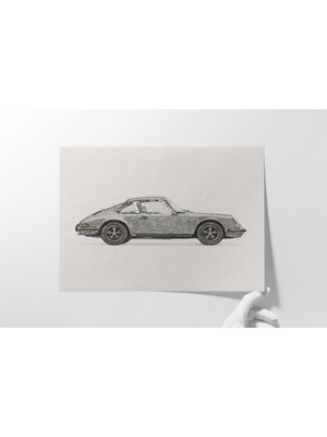 Ninastore Klasik Porsche 911 Baskısı: Retro Spor Araba Duvar Sanatı (Dijital Indirme)