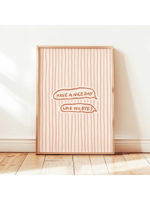 Ninastore "seni Seviyorum Hoşça Kal" Baskılı Retro Giriş Holü Balon Yazılı Poster, Nötr Minimalist Duvar Dekor