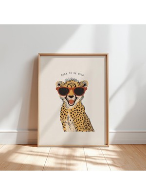 Ninastore Çita Temalı Çocuk Odası Sanat Baskısı: Modern Safari Hayvan Posteri (Dijital Indirme)