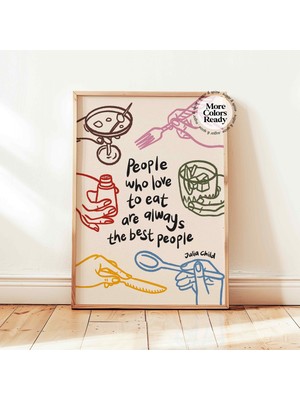 Ninastore Hayalperest Mutfak Julia Child Baskılı Renkli Yemek Posteri Insanlar Yemek Yemeyi Sever Sanat Duvar