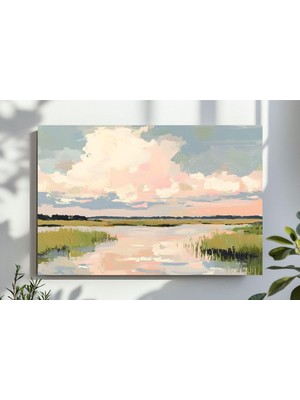 Ninastore Grandmillenial Duvar Sanatı Pastel Vintage Manzara Dijital Baskı Çocuk Odası Dekorasyonu Cottagecore
