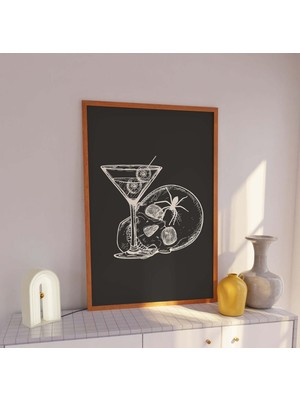 Ninastore Kafatası Martini Baskısı | Dijital Sanat Indirme | Cadılar Bayramı Bar Arabası Dekoru | Trend Cadıla