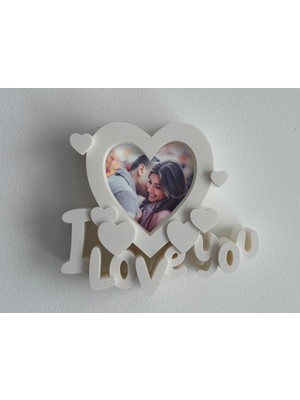 TriVox3D I Love You Fotoğraf Çerçevesi Sevgililer Günü Hediyesi (Renk Seçimi Vardır)