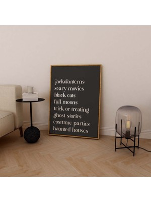 Ninastore Cadılar Bayramı Temalı Baskı | Dijital Sanat Indirme | Sevimli Minimalist Cadılar Bayramı Duvar Deko