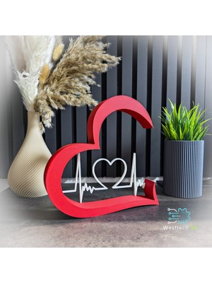 TriVox3D Romantik Kalp Atışı Dekoru Sevgililer Günü Hediyesi