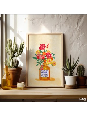 Ninastore Çiçekli Alıntı Duvar Sanatı Baskısı Renkli Çiçek Vazo Sanatı Matisse Tarzı Poster Ilham Verici Tipog