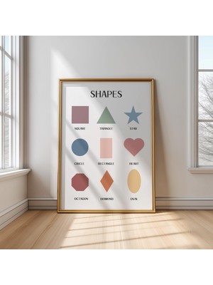 Ninastore Gökkuşağı Şekilleri Montessori Baskısı: Kreş Sınıf Dekorasyonu (Dijital Indirme)