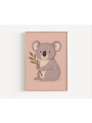 Ninastore Koala Ayısı Temalı Çocuk Odası Dekorasyonu, Eğlenceli Hayvan Baskısı (Dijital Indirme)