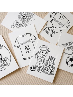 Ninastore Kişiselleştirilmiş Futbol Temalı Doğum Günü Boyama Sayfaları: Özel Isimli Yazdırılabilir Pdf