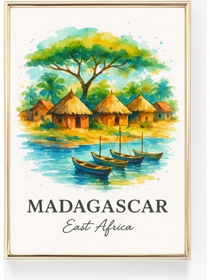 Ninastore Madagaskar Vintage Seyahat Posteri Doğu Afrika Duvar Sanatı Madagaskar Baskısı Afrika Dekor Hediyesi
