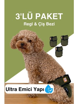 Feyza Design 3'lü Dişi Köpek Regl Külodu ve Çiş Bezi Seti, Konfor ve Güvenliğe Uygun