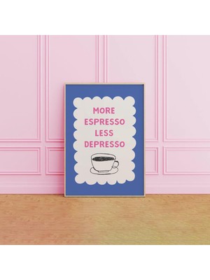Ninastore Daha Fazla Espresso Baskısı Sevimli Kahve Barı Dekorasyonu Dijital Indirme Trend Mutfak Posteri Espr