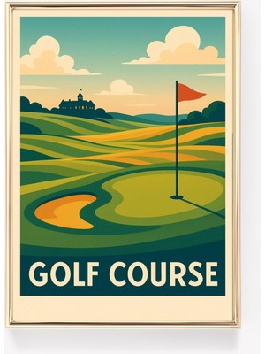 Ninastore Golf Sahası Seyahat Posteri Vintage Duvar Sanatı Golf Kanvas Baskı Golf Dekorasyonu Retro Golf Hediy