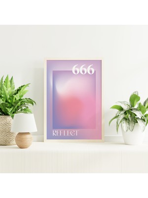 Ninastore Melek Sayısı 666 Yansıtmalı Baskı | Dijital Sanat Indirme | Ruhsal Tezahür Gradyan Aura Duvar Sanatı