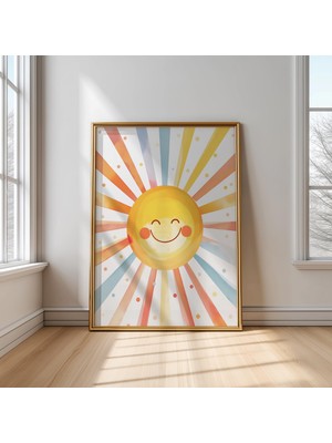 Ninastore Sevimli Güneş Işığı Duvar Sanatı, Çocuk Odası Güneş Posteri, Cinsiyetten Bağımsız Çocuk Odası Dekora
