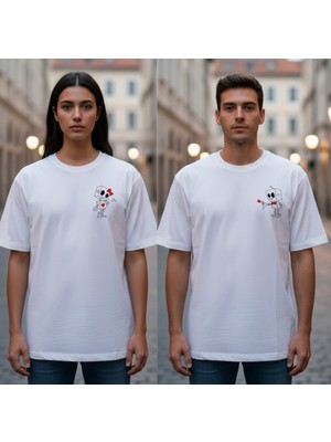 Etoile Studio Sevgili Kombini Unisex %100 Pamuklu Oversize Grafik Baskılı Bisiklet Yaka Tişört