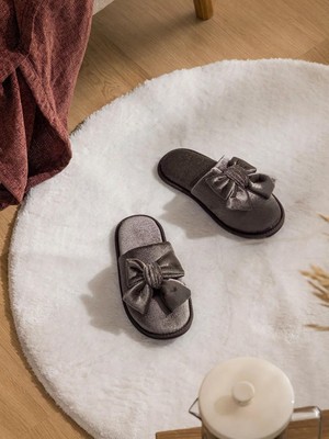 LC Waikiki Kahverengi Fiyonk Figürlü Kadın Pelüş Ev Terliği  (S6)