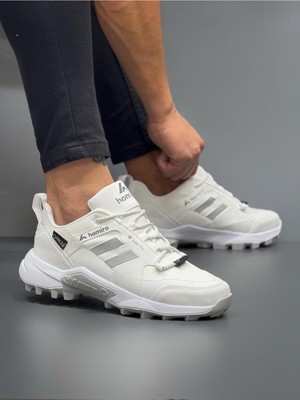 Zubiy Unisex Poli Kaymaz Taban Su Geçirmez Kışlık Günlük Spor Ayakkabı - Beyaz - Gümüş Renk