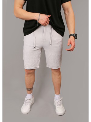Eydamoon Erkek Taş Jogger Likralı Bel Lastikli Arka Cep Fermuarlı Yazlık Şort