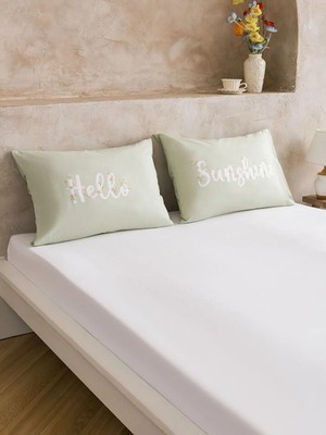 LC Waikiki Yeşil Baskılı Yastık Kılıfı 2 Li 50X70 cm  (S6)