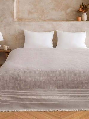 LC Waikiki Gri Nakış Detaylı Koltuk Örtüsü 180X230 cm  (S6)